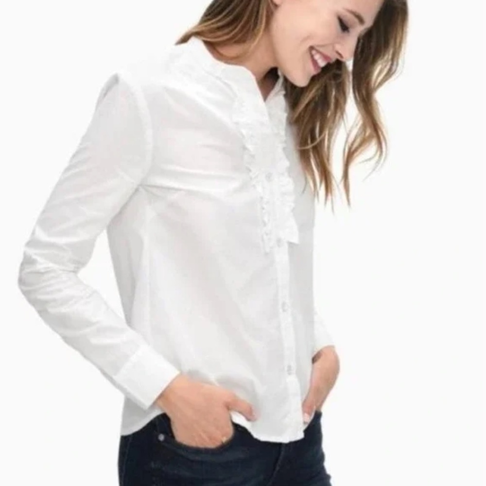 NEW! Slendid Ruffle Front Shirt - Picture 2 of 14